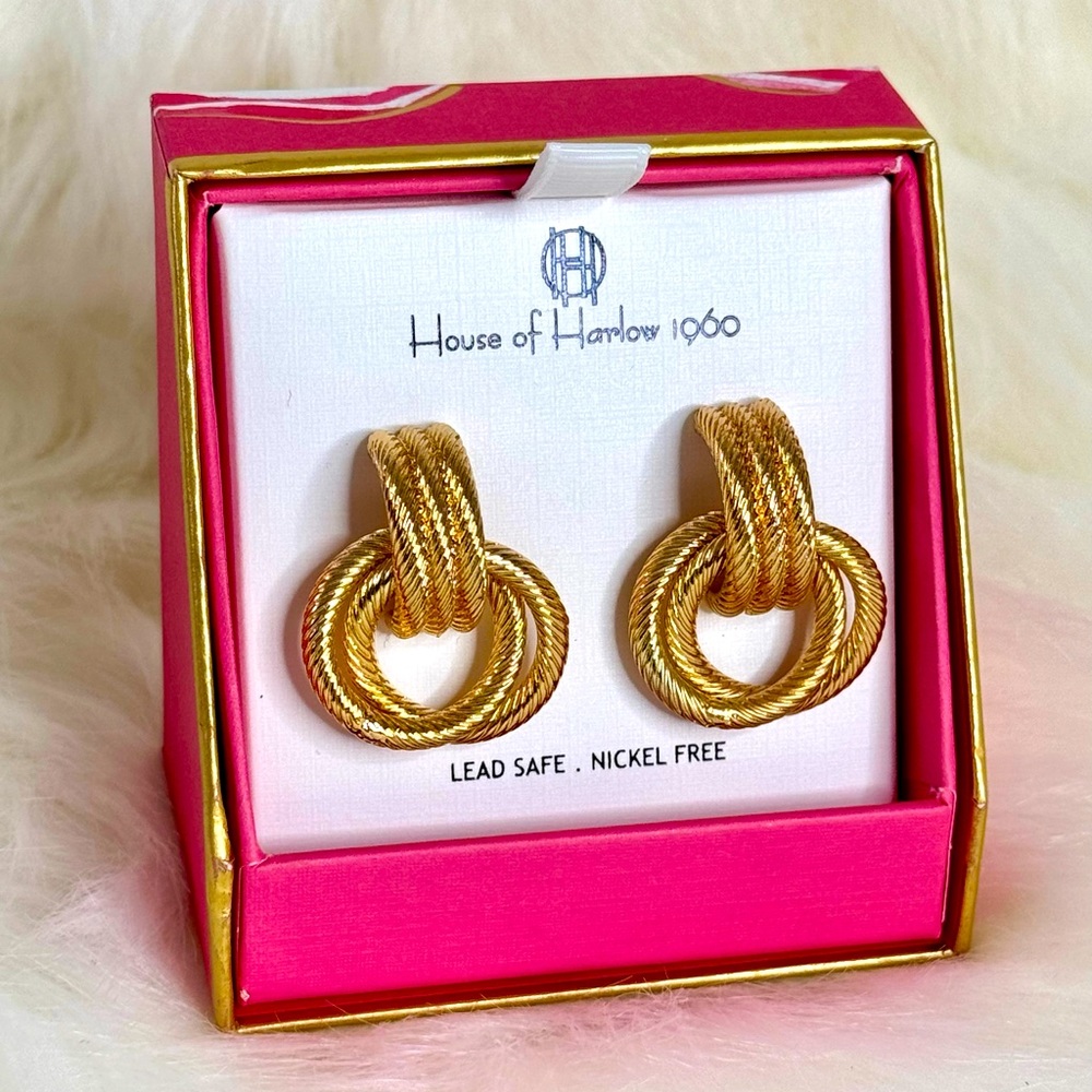 House of Harlow 1960 Gold Interlocking Circle Earrings